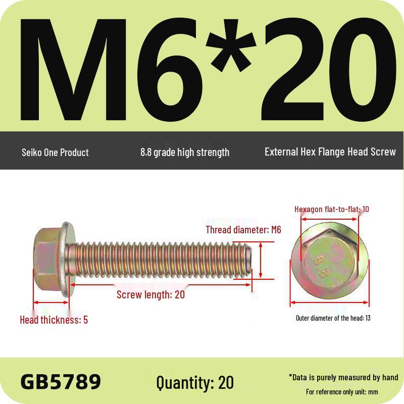 Verzinkter Sechskantflanschschraube mit Scheibe, Güte 8.8, M5-M12