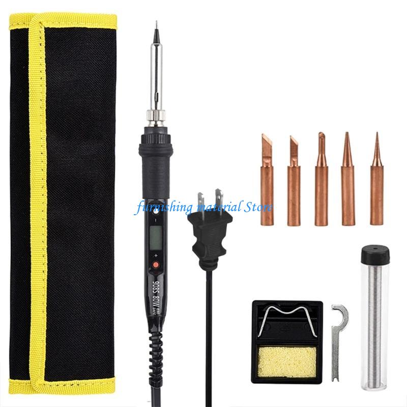 

Y5GD 908S Electric Soldering Iron LCD Digital Welding Pen Soldering Iron Solder Welder Tip Tin Pencil for Home 80W US
