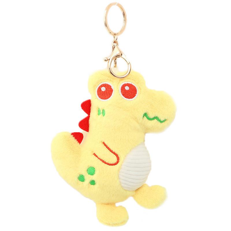Adorable Cartoon Dinosaur Plush Keychain Soft Snow Mink Stuffed Pp Cotton Toy