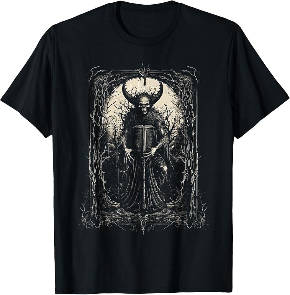 

Demon Tarot Card Halloween Gothic Occult T-Shirt Unisex T-Shirt XXXL
