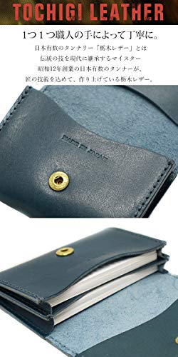 Navy_1 Tochigi Leather Business Card Holder, Card Case, for Men and Women, Genuine Leather, Made in Japan, Domestically Produced, Tanned Leather, Ligh