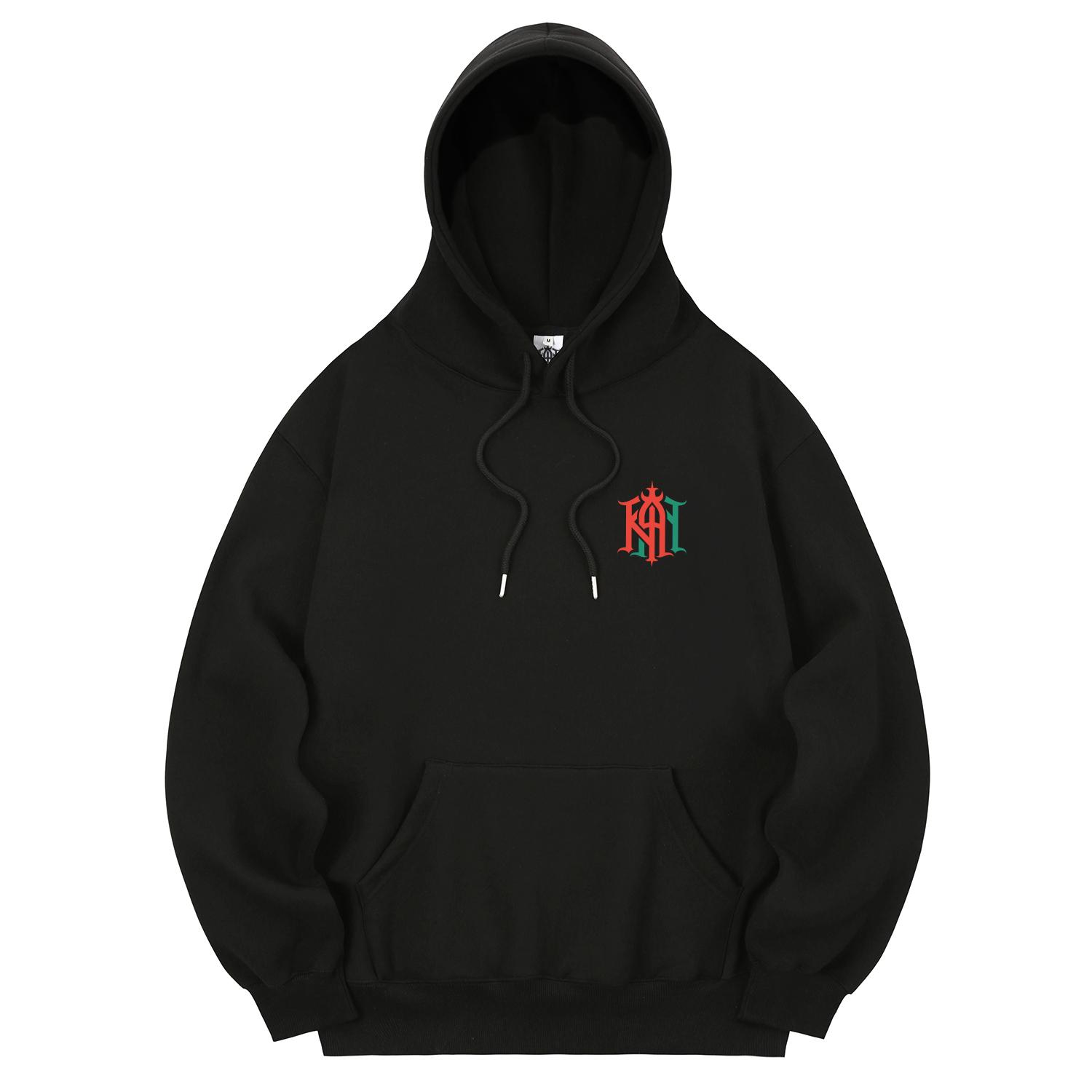 Khan 6312 Khb0027 Khan Two-Cut Fleece Hoodie - Black L