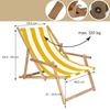 SPRINGOS® Garden Lounger - Folding Sun Lounger Made of Impregnated Wood - White/Yellow