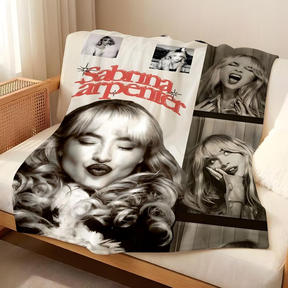 Music S-Sabrina C-Carpenter Throw Flannel Blanket Suitable for Sofas Beds Offices Travel, Camping Chairs