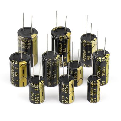 2 stuks JCCON aluminium elektrolytische condensator hoge frequentie lage ESR 68UF 100UF 1000UF 2200UF ±10% 25V-450V DIY versterker 2000 uur 105℃