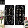 Bohemian Moon Flower Bedroom Curtains Phase Black Cat Natural Plant Moonlight Print Living Room Drapes Panels Se Curtain Polyester Ideal For Sitting