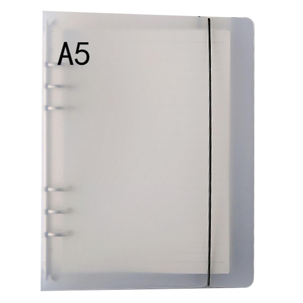 Clear Binder PP Frosted Surface 6 Holes Portable Notebook Binder for School Office Meeting A5