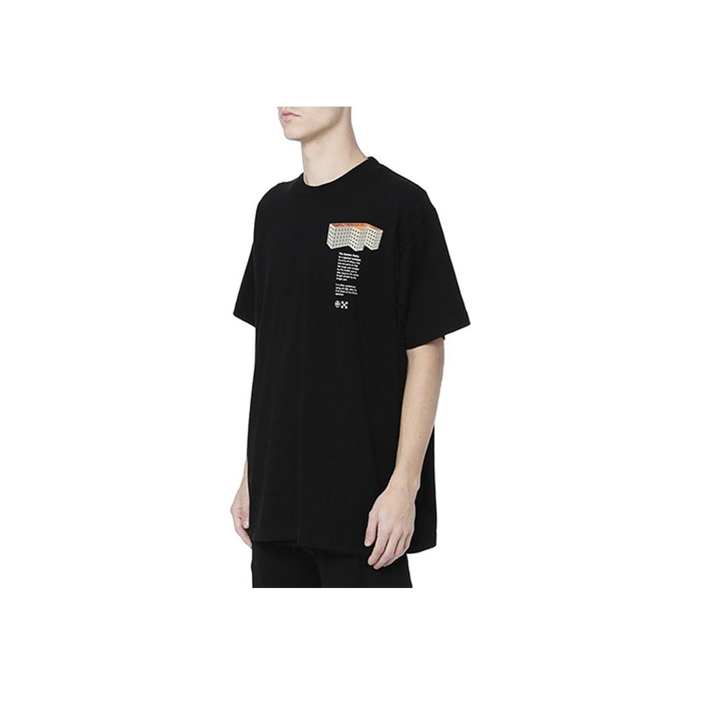 Off-White Rationalism Logo Print Short Sleeve T-Shirt Men Tops Black OMAA038R201850071088
