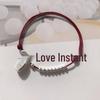 Benmingnian Red Rope Bracelet with Silver Bead & Bell Pendant - Women's Hand-Woven Anklet for Peace and Fortune