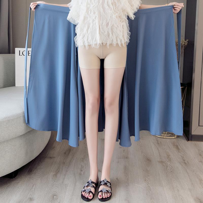 Frauen Falten Rock Chiffon Retro Einteiliges Spitze-Up Wrap Koreanischen Stil Sommer Rosa Dame Split Strand Rock