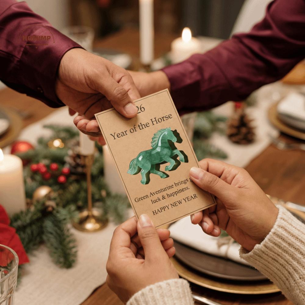 Exquisite Acrylic Year of The Horse Postcard Blessing Festive Holiday Cards Gifts Invitation Card Greeting Card