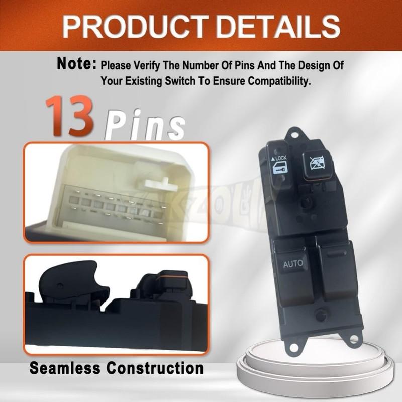 For Toyota Sienna Yaris Verso 1999-2005 Car Front Left Power Window Control Switch Glass Lifter Button 84820-12361 84820-52170