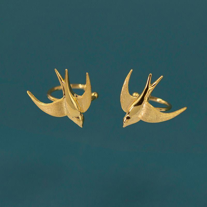 

Корейская версия моды сквозь облака, серьги-гвоздики в форме ласточки, оригинальный дизайн для женщин, клипсы для ушей, ретро-новый китайский стиль