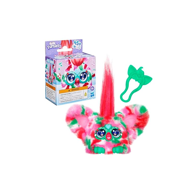 Hasbro Furby Furblets Pepmint, Spezielle Feiertagsedition, Bietet Über 45 Geräusche, Furby-Sprache, Spielt und ist ein angetriebenes Plüschtier, Ab 6 Jahren