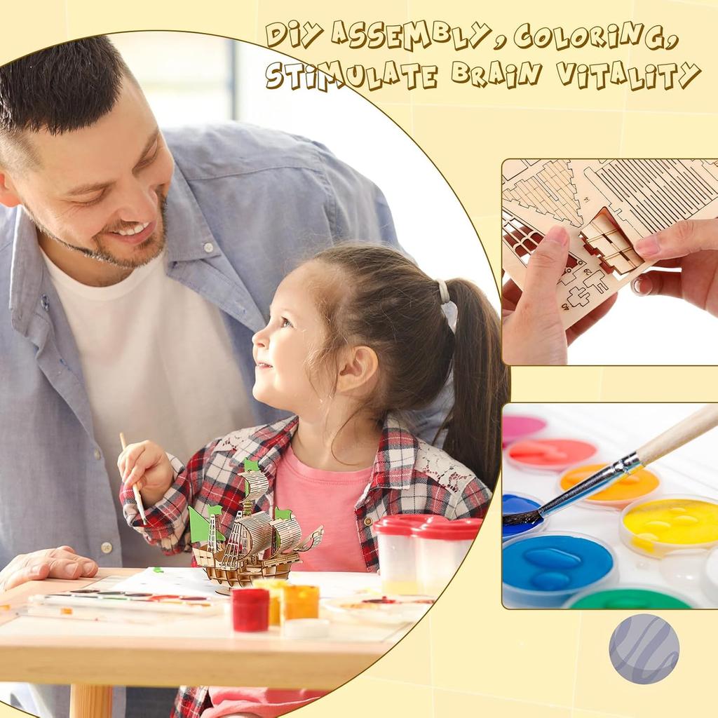 Hands Craft Diy 3D Wooden Puzzle Assembly Wooden Car Animal Model Brain Teaser Puzzles Educational Stem Toy For Adults Kids Gift