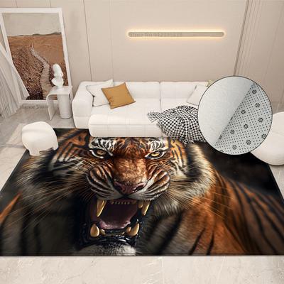 Alfombra de tigre 3D, alfombras de dormitorio reparador para sala de estar con estampado de animales, alfombra de suelo de baño a la moda, alfombra de dormitorio