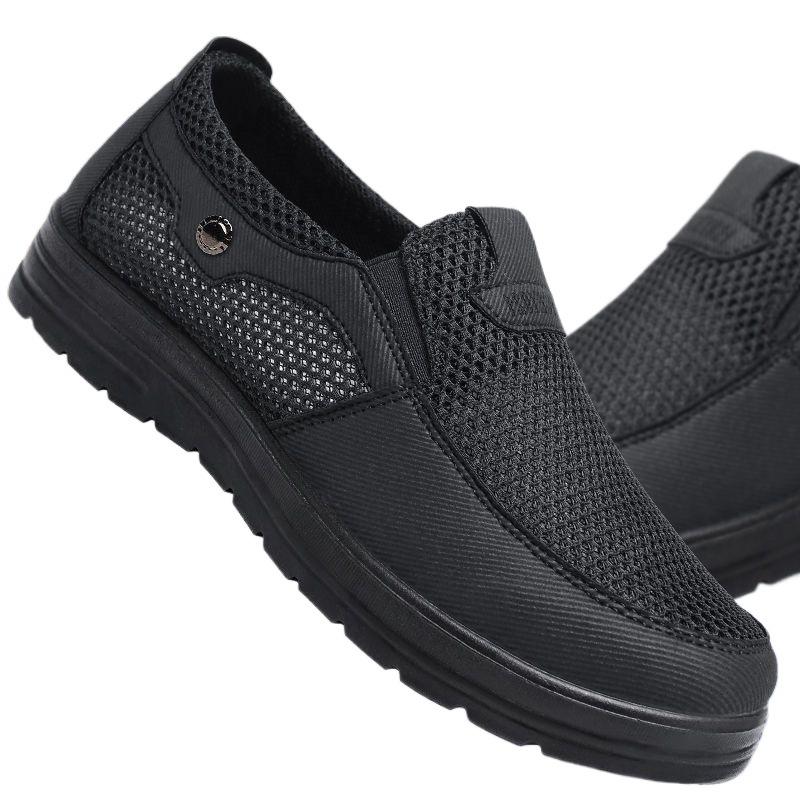 Old North Cloth Shoes Men's Summer Middle-aged and Elderly Men's Mesh Shoes Breathable Dad Shoes Casual Elderly Grandpa Shoes