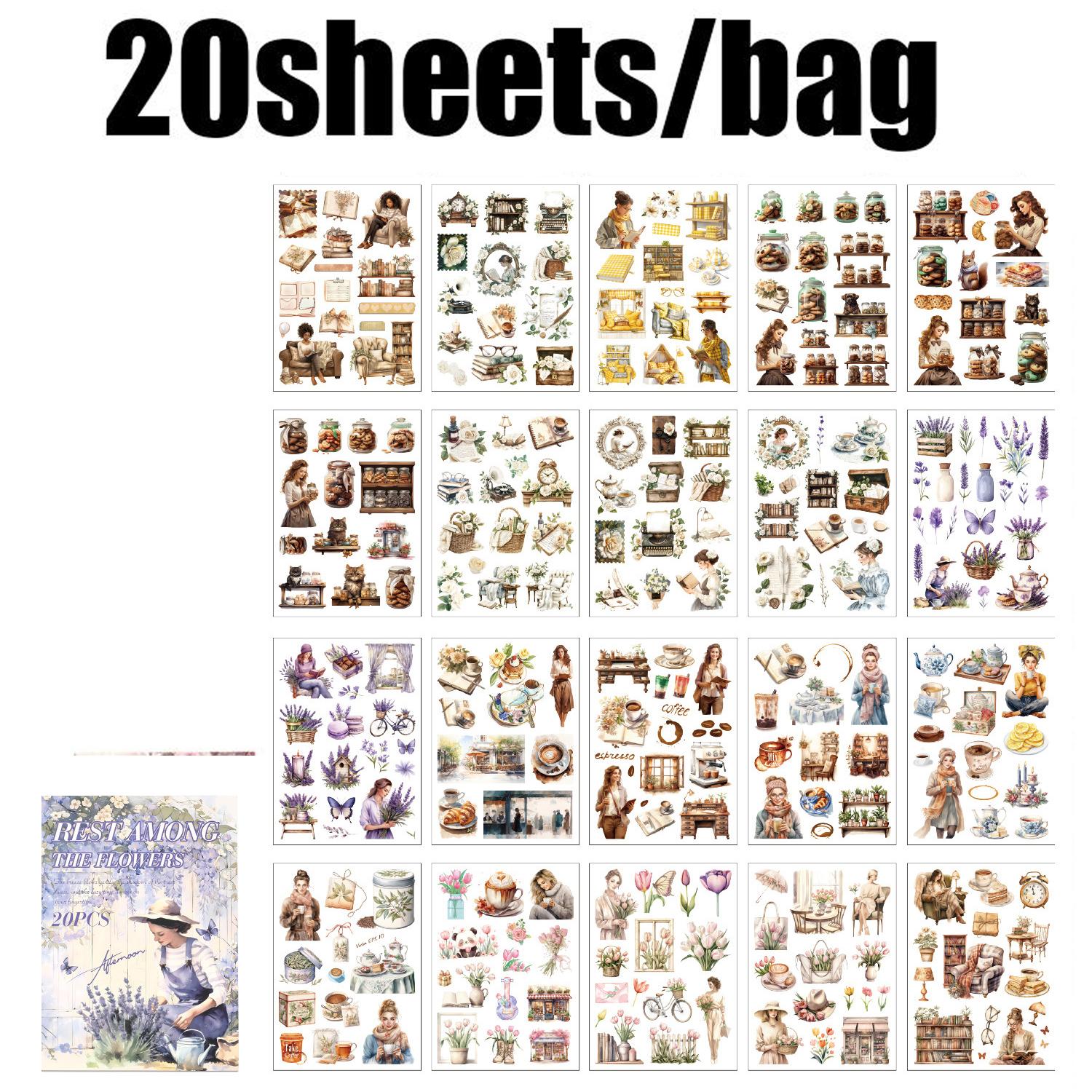 20 шт. Книга-блокнот с наклейками серии «Память времени» Материал для коллажа DIY Календарь Поздравительная открытка Открытка Фото-наклейки