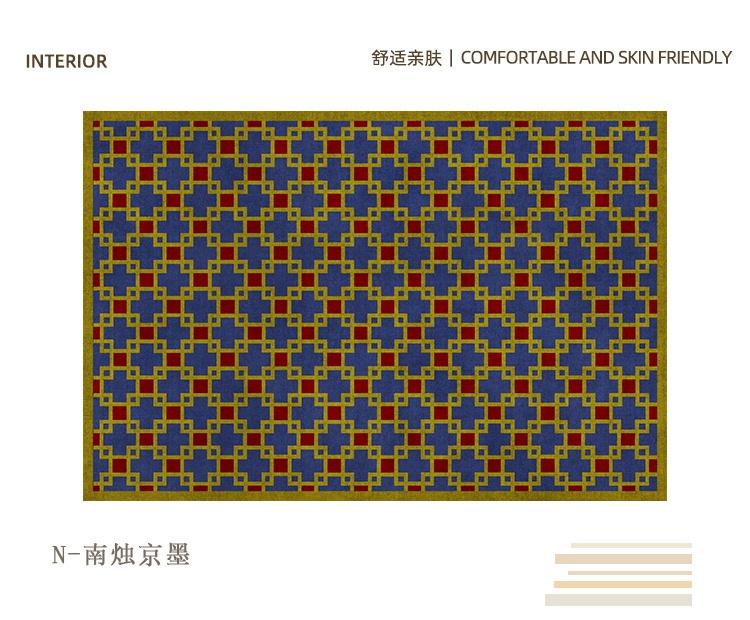 Retro Luxury Rugs for Bedroom Thick Plush Bedside Rug Large Area Living Room Decoration Checkerboard Carpet Home Fluffy Soft Mat