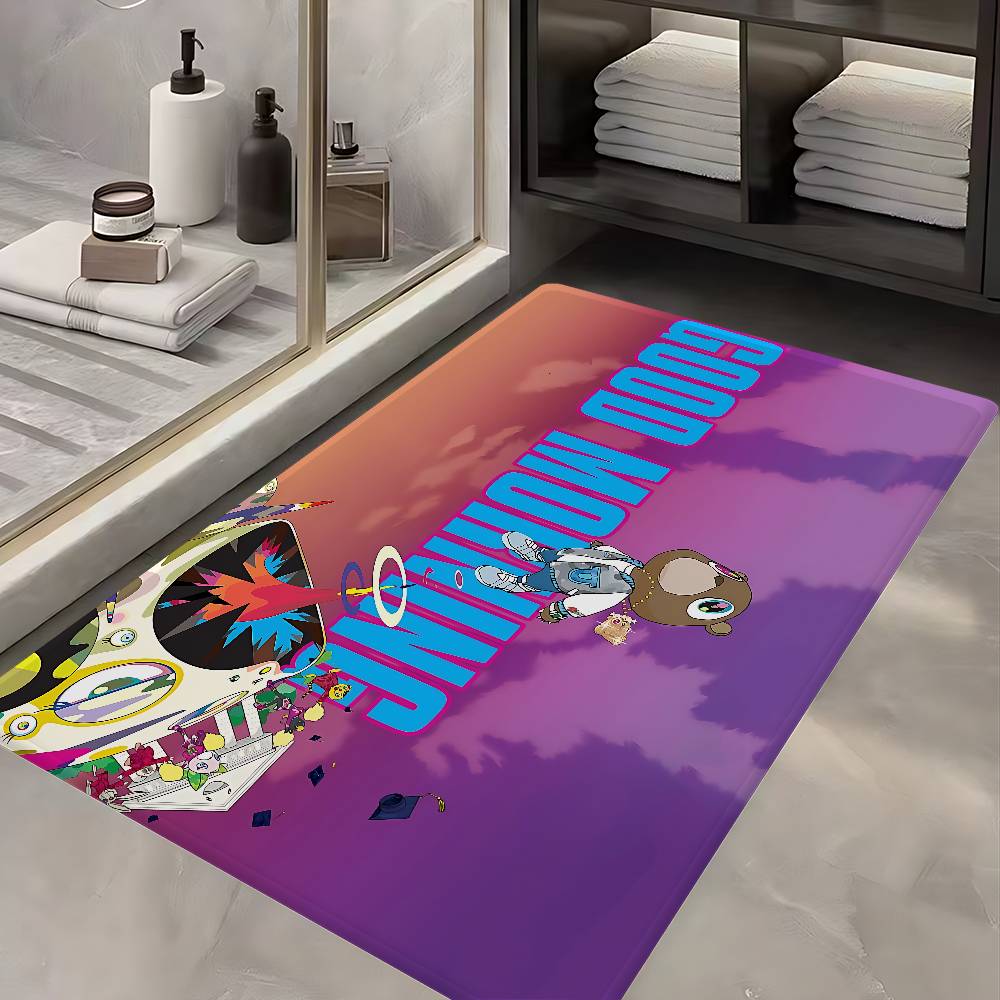Kanye West Anmie Bathroom Mat Non-Slip Laundry Room Mat Laundry Decor Balcony Child Living Room Toilet Rug