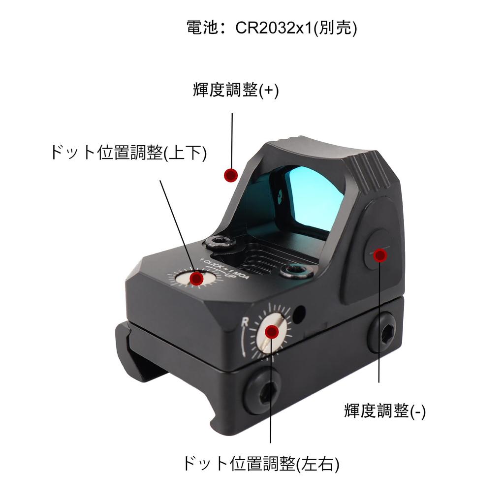 ZZ 1x24 Mini Red Dot Sight, RMR Type Open Red Dot Sight, Airsoft Sight, Compatible with 20mm Rails (Black)