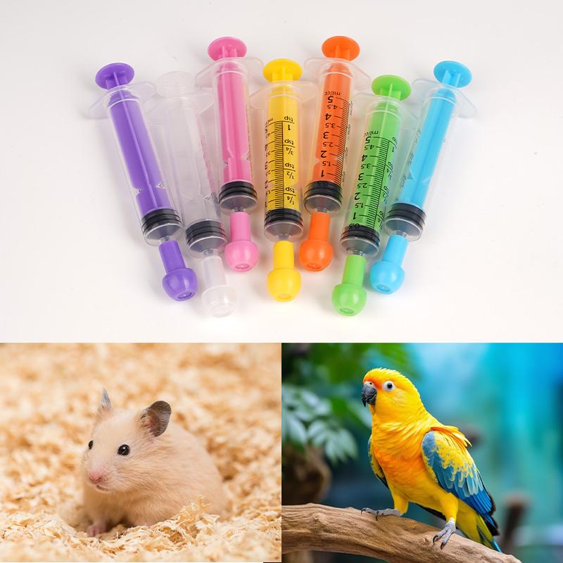 5Pcs 5ml 10ml Pet Animals Feeding Plastic Syringe Feeder Syringe Rubber Stopper Disposable Pump Measuring with Scale