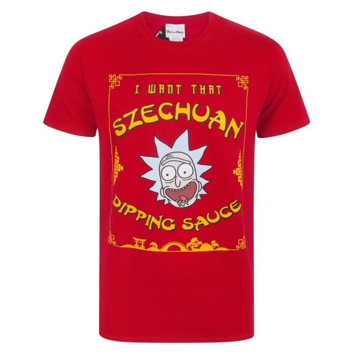 Rick And Morty Mens Szechuan Dipping Sauce T-Shirt XXL rouge