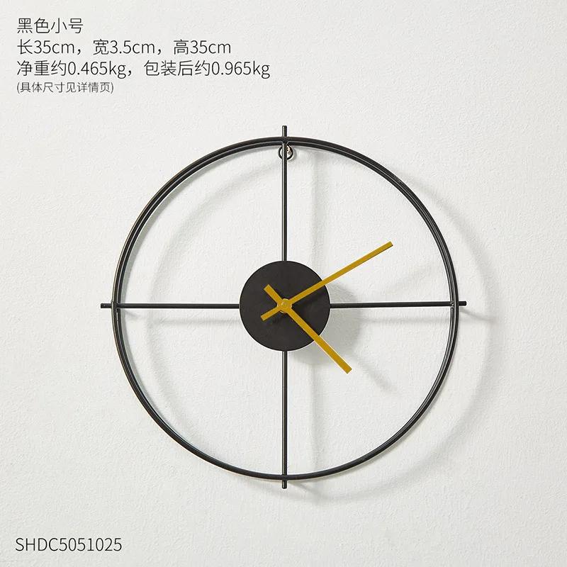Nordic Black Gold Large Silent Wall Clock Living Room study Office Decoration Mute Metal Wall clock for Hotel Modern Decoration