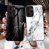 For Motorola Moto G05 4G Case Marble Pattern Tempered Glass+PC+TPU Protective Phone Cover