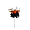 Artificial Black Rose Pumpkin Picks for Halloween Floral Arrangements and Vase Decorations
