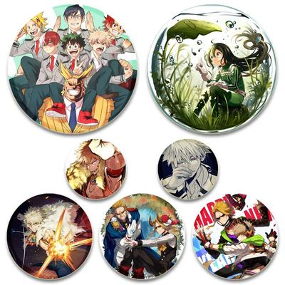 58MM Anime My Hero Academia Pin Cartoon Cosplay Odznak Roztomilé Deku Todoroki Akrylové brože Ručně vyráběné epoxidové šperky Doplňkový dárek