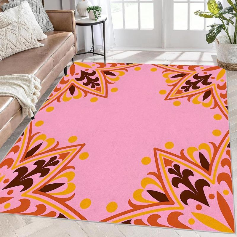 Geometric Floral Pattern Carpet Rug Home Decoration Multicolor Art Deco Elegant Decorative Soft Durable Non-slip Living Room