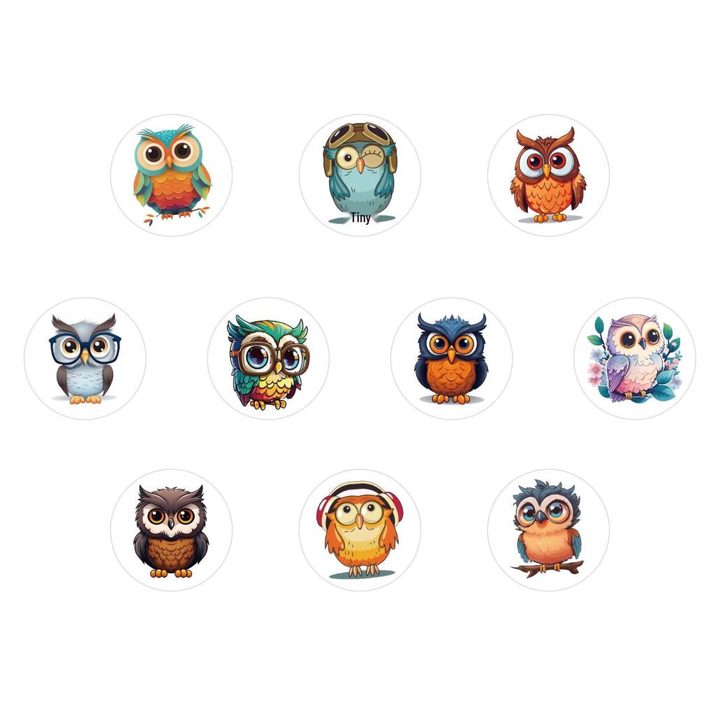 500 Cartoon Owl Swirl Stickers for Journals & DIY Notebooks: Children's Stationery & Sealing Stickers
