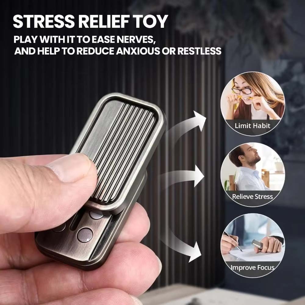 Camera Shaped Fidget Slider Triple Push Metal Fidget Toy Adult Gift Push Card Magnetic  Office Home