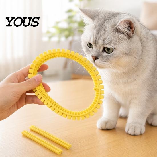 Hair Remover Cat Self Groomer for Cardboard Boxes, DIY Grooming Brush Tunnel Toy Ring, Hands-Free Massage Comb House Door Hole Control