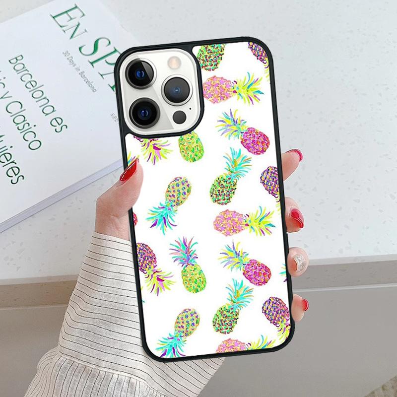 Kawaii Pineapple Art Phone Case For iPhone 17 Air 15 16 16e 14 13 Pro Max Coque 12 11 Pro Max PLUS Mobile Fundas Cover