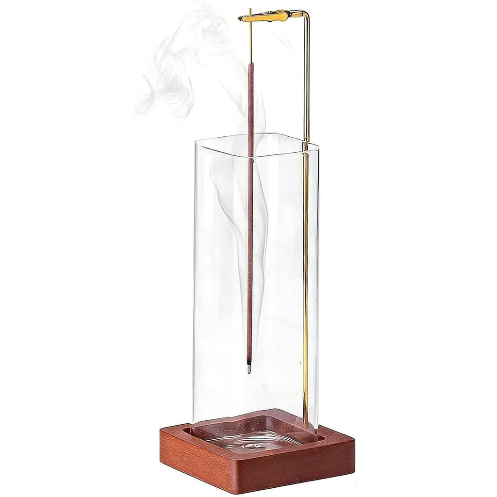 Incense Holder Stylish Ash-resistant Stand Glass Compatible Candles Suitable Long Burner Tea Ceremony Purification Study Meditation Entrance Room (A)