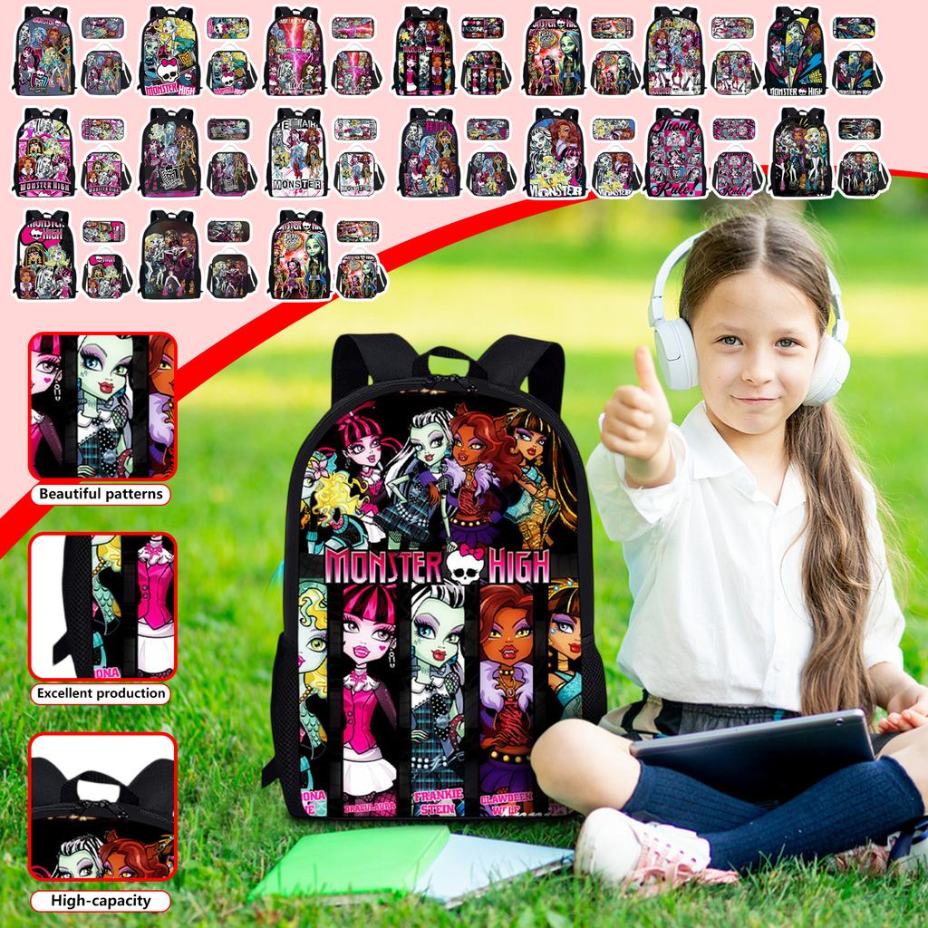 Elementary School Cartoon Backpack And Peripheral Backpack Three Piece Set