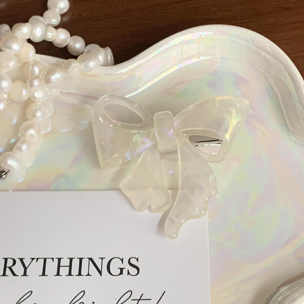 High-End Pink Bow Acetate Hairpin for Women and Babies