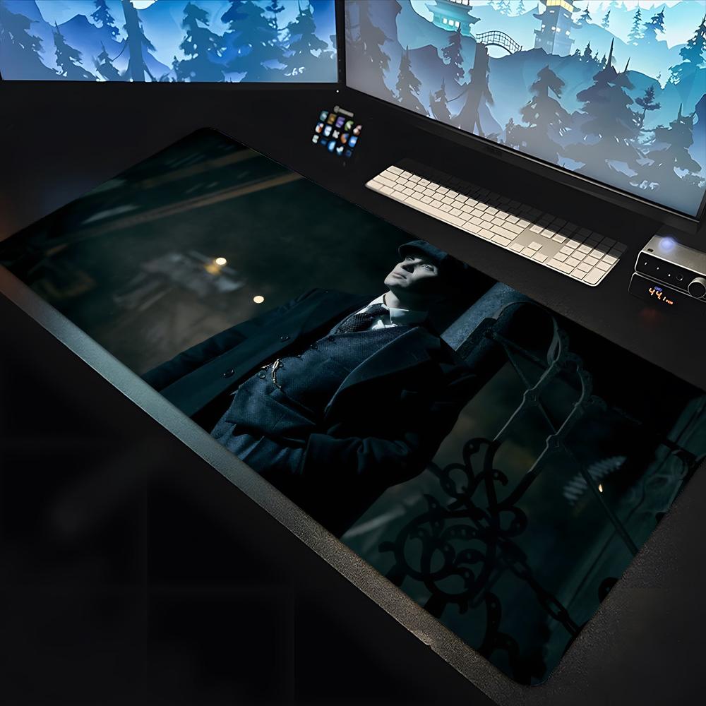 Peaky Blinders Backlight Mouse Pad Large The New Keyboard Mouse Desk Pad Non-slip Rubber Gaming Mouse Pad Laptop Carpet 1200x600