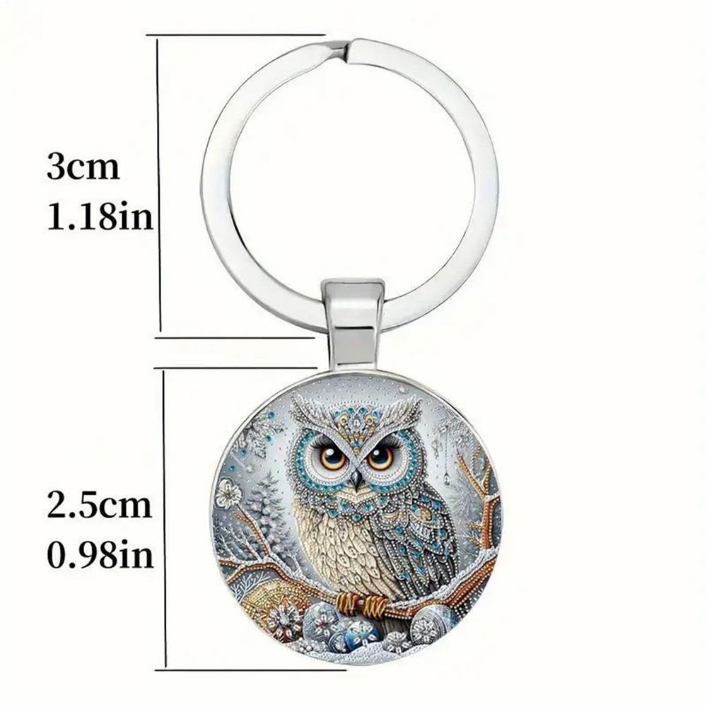 

Owl Keychain For Purse Owl Purse Key Decoration For Women Stylish Wallet Jewelry Holder Key Ring Backpack Pendants For Bag білий