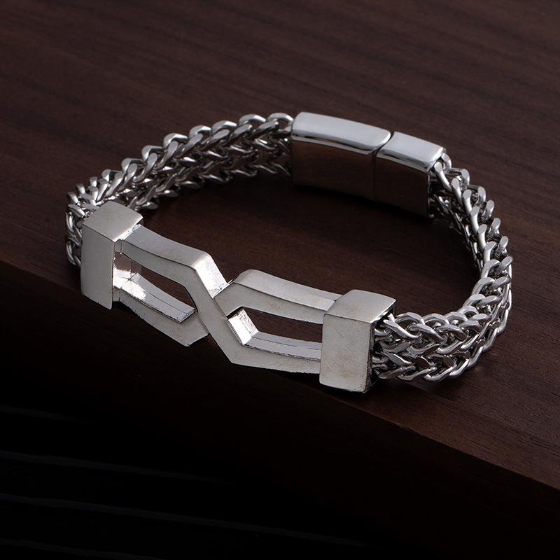 Simple Trendy Hip-Hop Glasses Type Titanium Steel Bracelet Style Fashionable Simple And Versatile Men'S Jewelry
