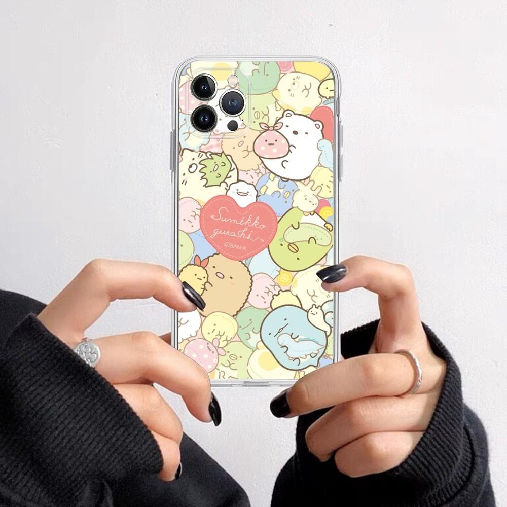 Cartoon Sumikko Gurashi  Phone Case For iPhone 15 14 13 12 11 Pro Max XS X XR SE 2020 6 7 8 Plus Mini Protective Shell
