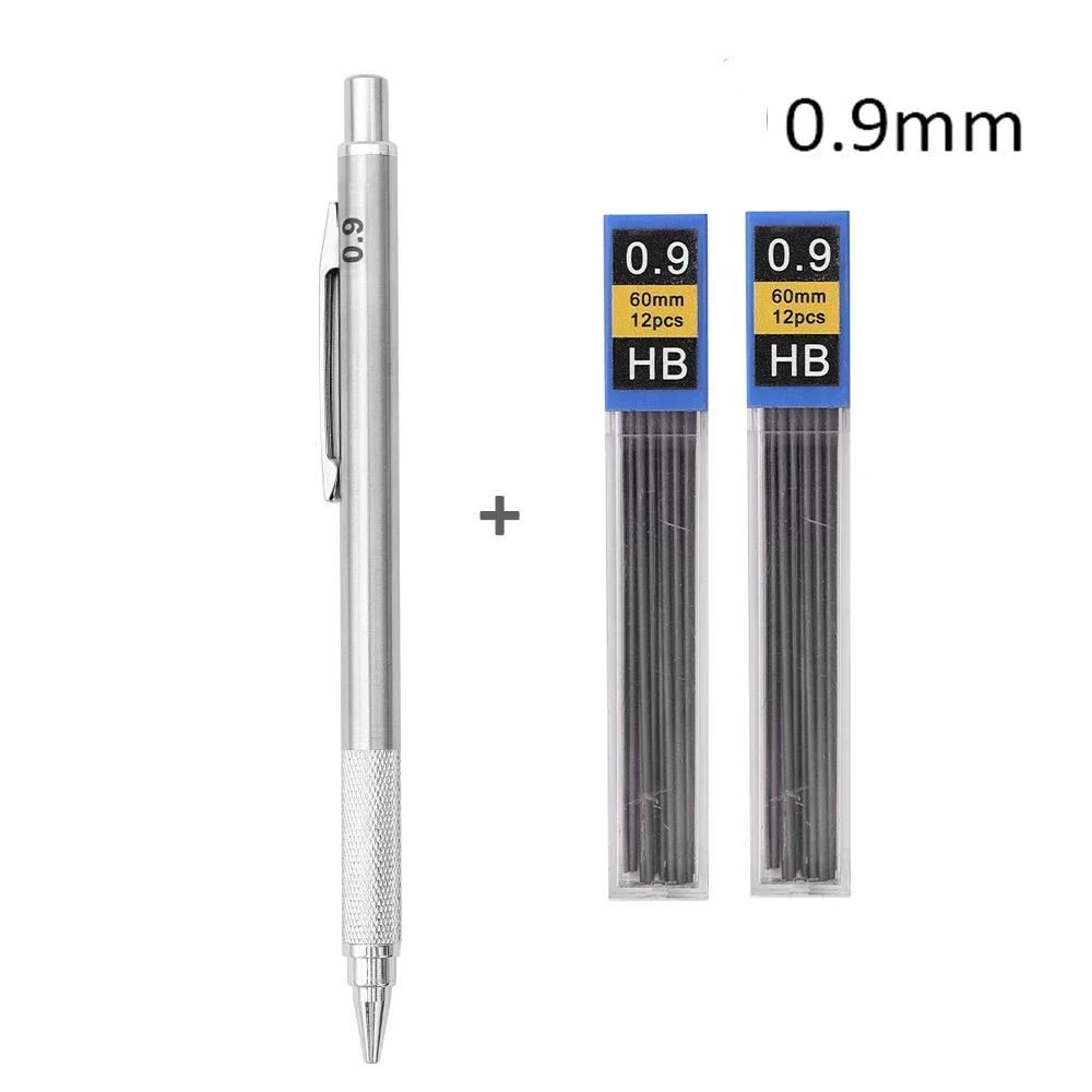 Full Metal Mechanical Pencil 0.3 0.5 0.7 0.9 1.3 2.0mm High Quality HB Automatic Pencils Writing School Pencils Office Supplies