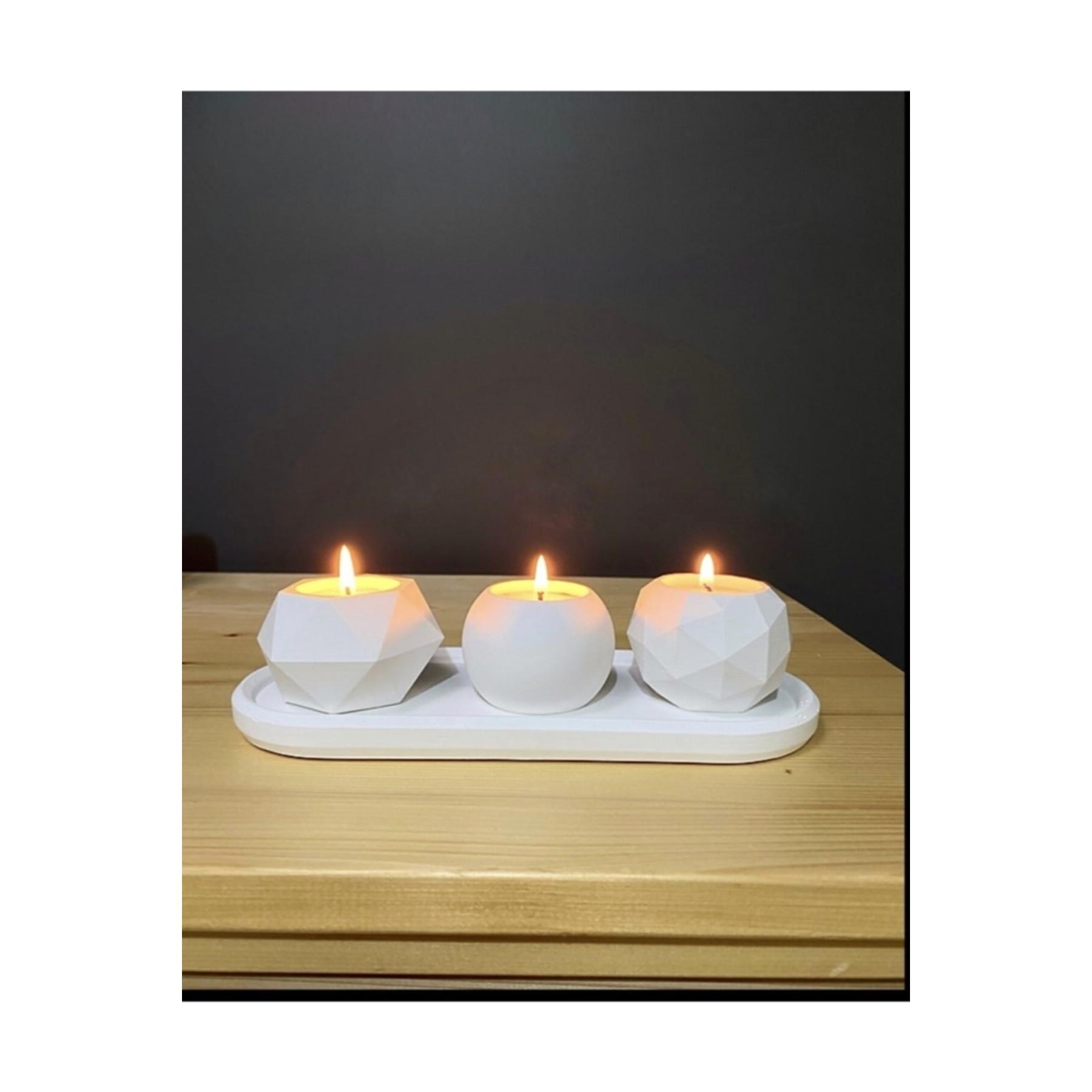 

FLQUE Triple Tealight Бетонный подсвечник и цветочный горшок - Тарелка-органайзер - Шкатулка для драгоценностей