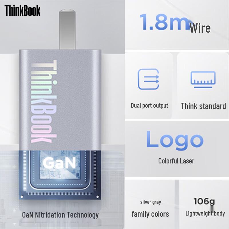 Lenovo ThinkPad 65W GaN Dual-Port Fast Charger