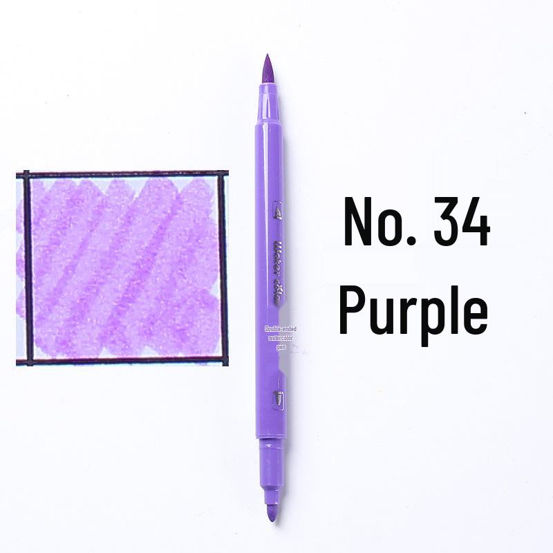 Large Capacity Double-Ended Watercolor Marker - Blue, Yellow, Black