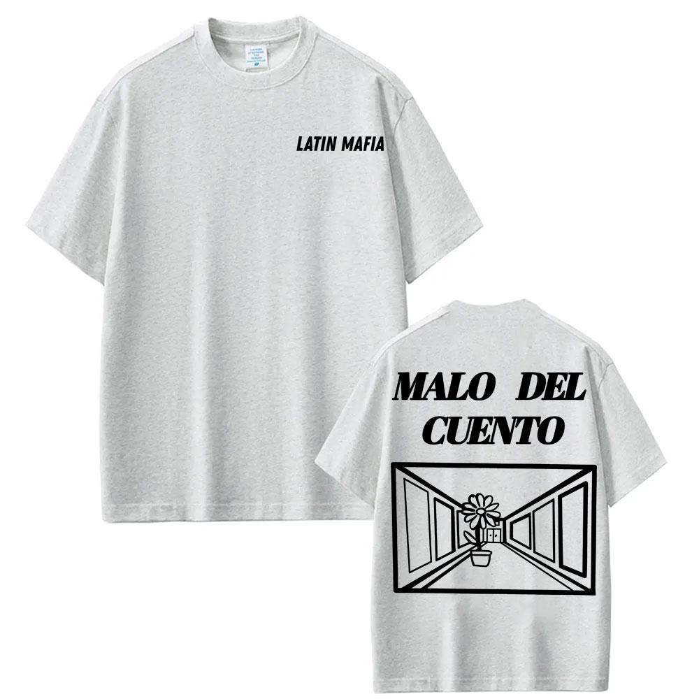Band Latin Mafia Malo Del Cuento Graphic Tee Shirt Unisex Women Casual Crewneck Oversized T Shirts Harajuku Vintage Gothic Tshirts