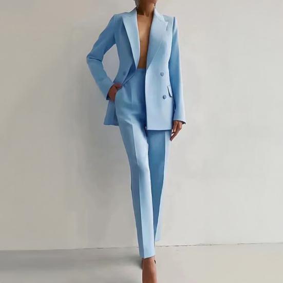 Women's 2 Piece Suit Set Business Blazer Jacket Dressy Pencil Pants Set Professional Work Office Outfits