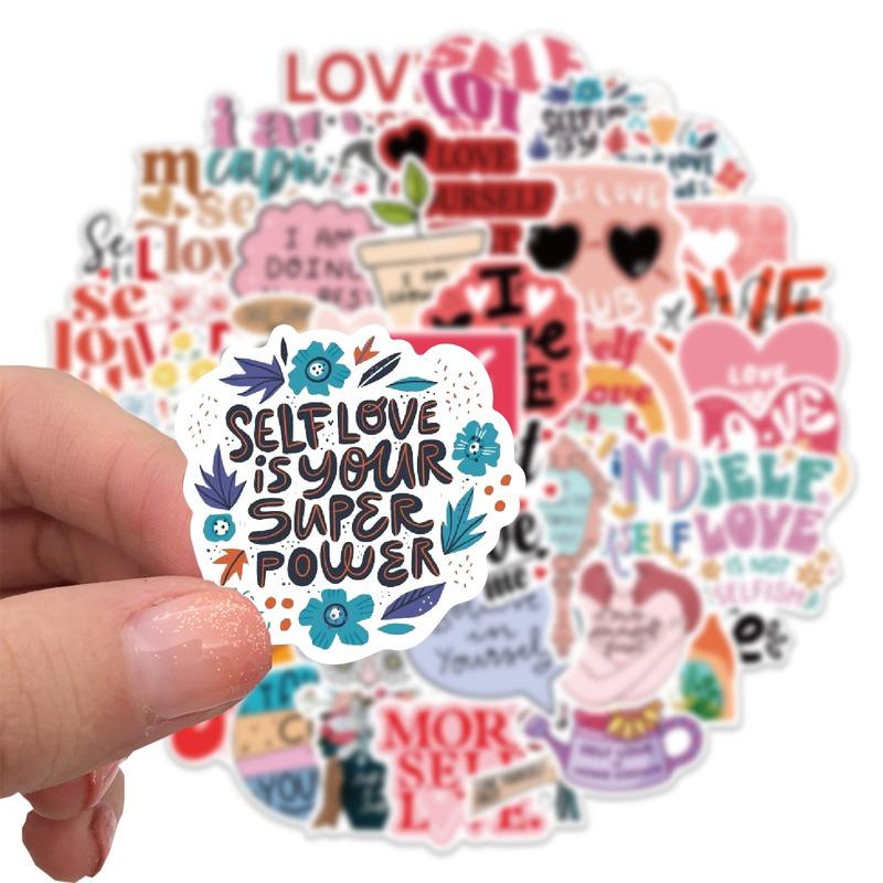 10/25/50 Stück Selbstliebe Inspirierende Worte Aufkleber Graffiti Motivierende Zitate für Erwachsene Laptop Handy Flasche Gepäck Flasche